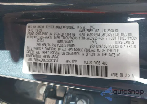 2025 Mazda Cx-50 2.5 S Select Package z USA, uszkodzony, nr VIN 7MMVABAM7SN337478